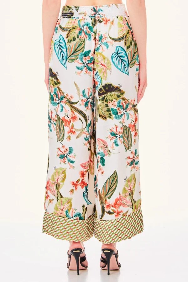 Best Pantalone Con Fantasia Tropicale Donna Pantaloni