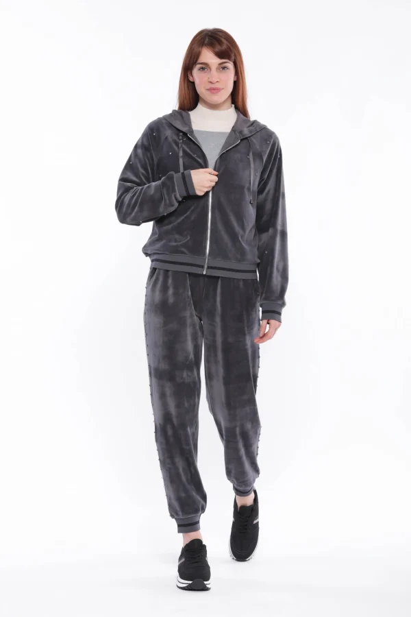 Outlet Pantalone in velluto con strass Mimi Mua Donna Pantaloni