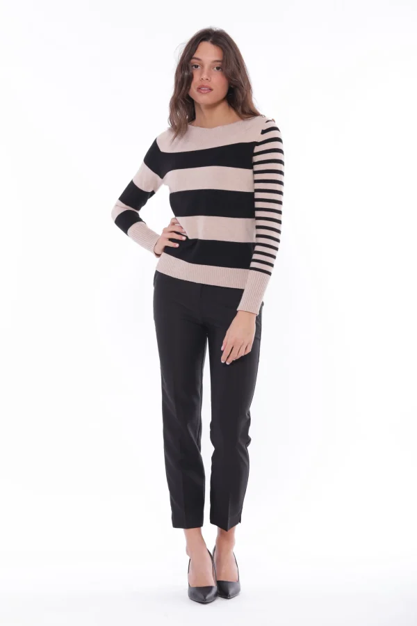 Discount Pantalone sigaretta Mimi Mua in tessuto tecnico con elastico Donna Pantaloni