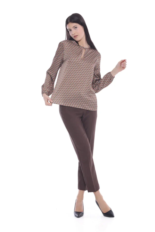 Discount Pantalone sigaretta Mimi Mua in tessuto tecnico con elastico Donna Pantaloni