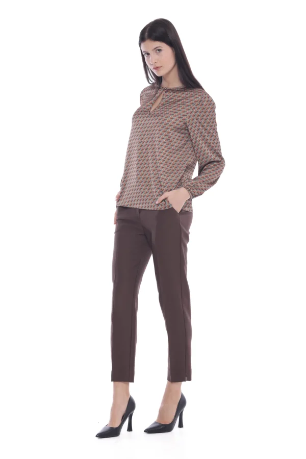 Discount Pantalone sigaretta Mimi Mua in tessuto tecnico con elastico Donna Pantaloni