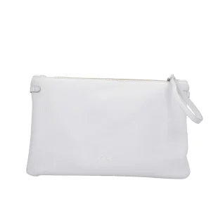 Discount Pochette in pelle con chiusura zip con polsino Donna Pochette