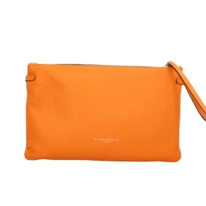 Discount Pochette in pelle con chiusura zip con polsino Donna Pochette