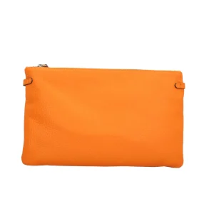 Discount Pochette in pelle con chiusura zip con polsino Donna Pochette
