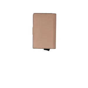 New Porta carte di credito in pelle con chiusura a bottone Uomo Portatessere