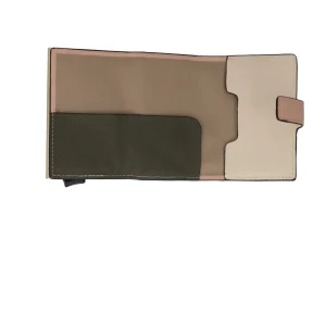 New Porta carte di credito in pelle con chiusura a bottone Uomo Portatessere