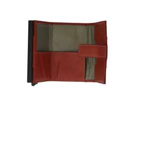 Best Portafoglio compatto in pelle con chiusura a bottone e protezione RFID Uomo Portafogli