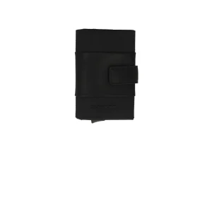 Best Portafoglio compatto in pelle con chiusura a bottone e protezione RFID Uomo Portafogli