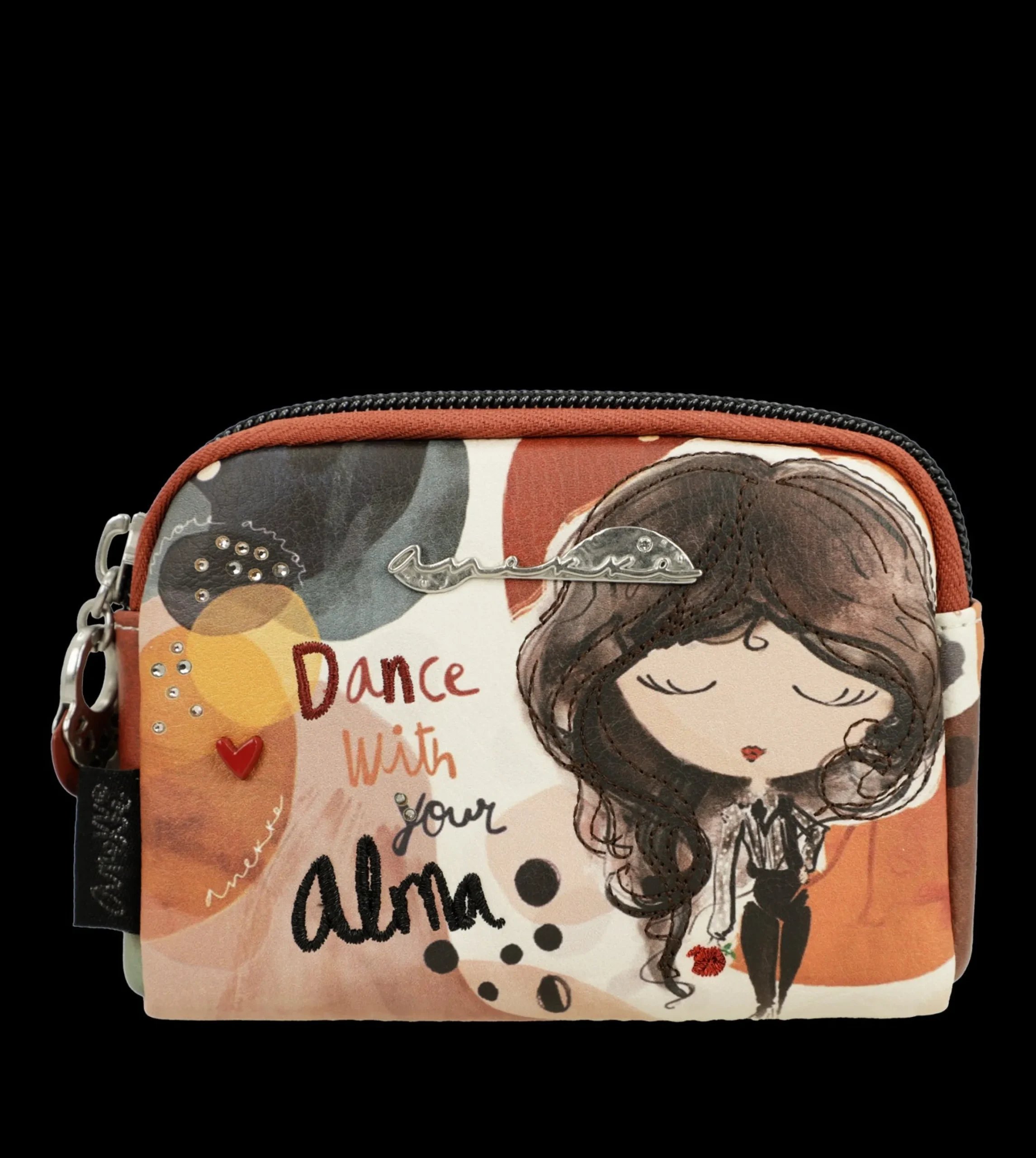 portamonete_anekke_compat_0.webp New Portamonete compatto con zip e design artistico Donna Portatessere