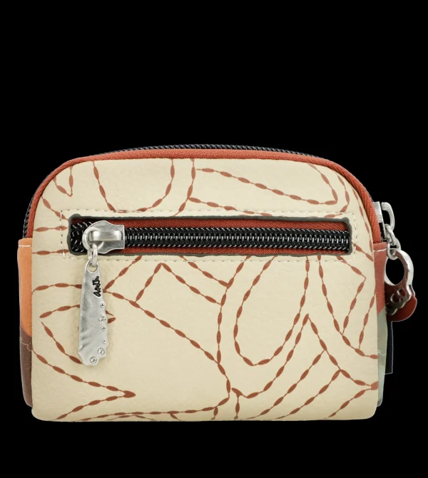 New Portamonete compatto con zip e design artistico Donna Portatessere