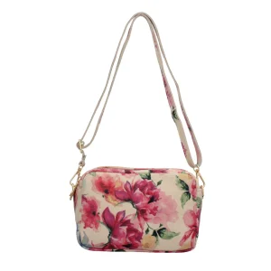 Discount Saponetta in vera pelle con fantasia floreale Donna Borse A Tracolla