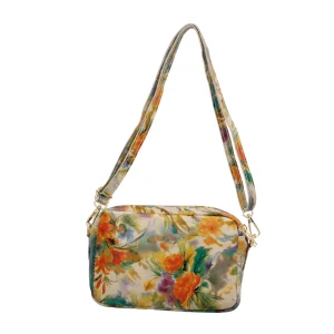 Discount Saponetta in vera pelle con fantasia floreale Donna Borse A Tracolla