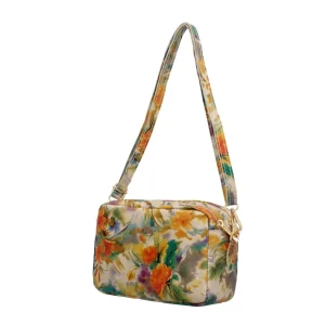 Discount Saponetta in vera pelle con fantasia floreale Donna Borse A Tracolla
