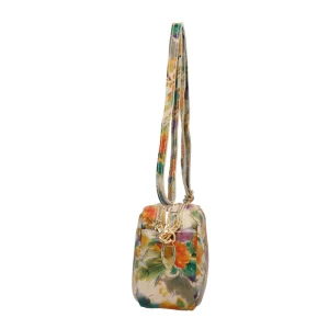 Discount Saponetta in vera pelle con fantasia floreale Donna Borse A Tracolla