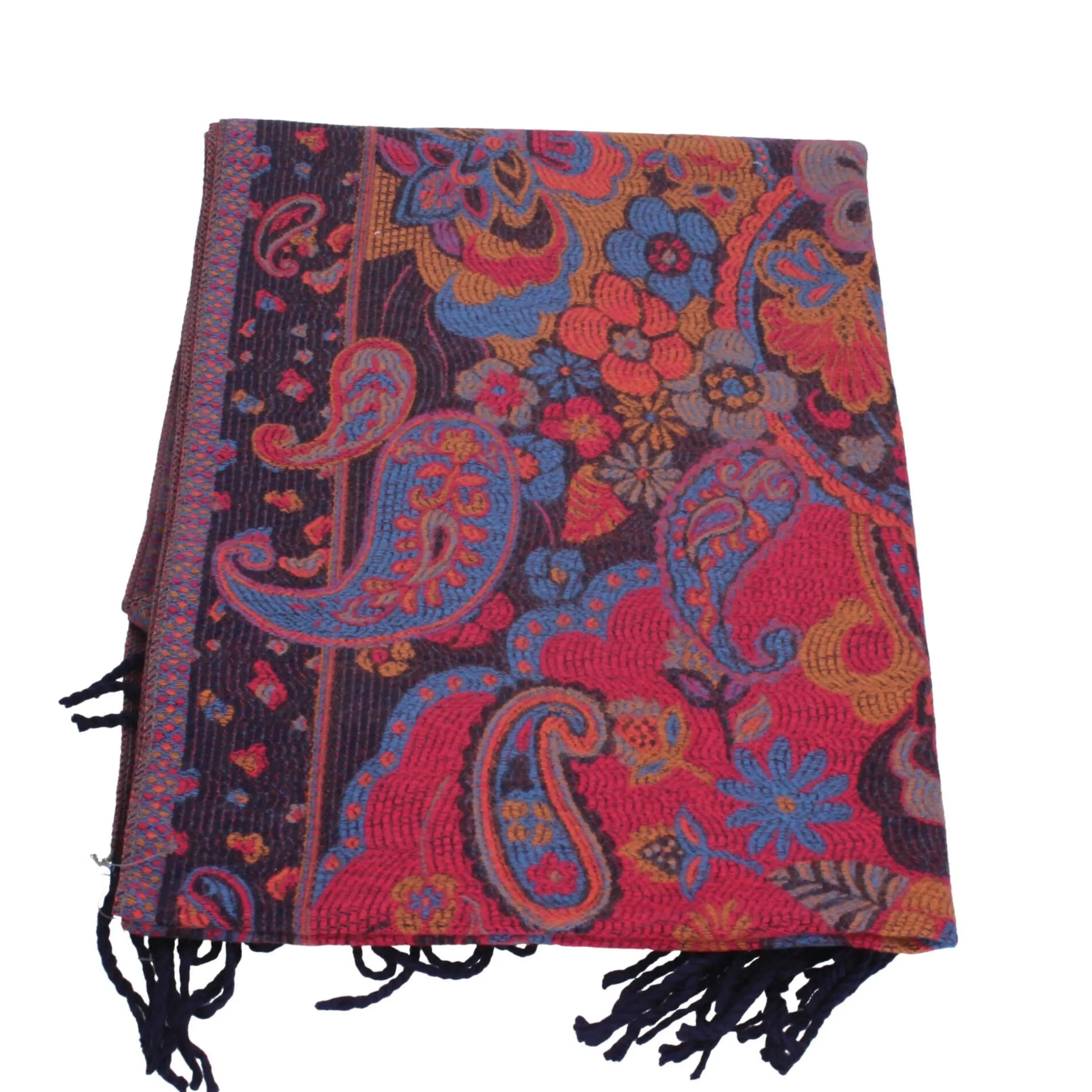 sciarpa_con_motivo_paisle_5.webp Discount Sciarpa con motivo paisley e frange Mimi Mua Donna Foulard E Sciarpe