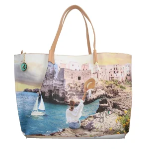 Fashion Shopping bag YNot capiente con stampa artistica e doppio manico Donna Borse Shopping