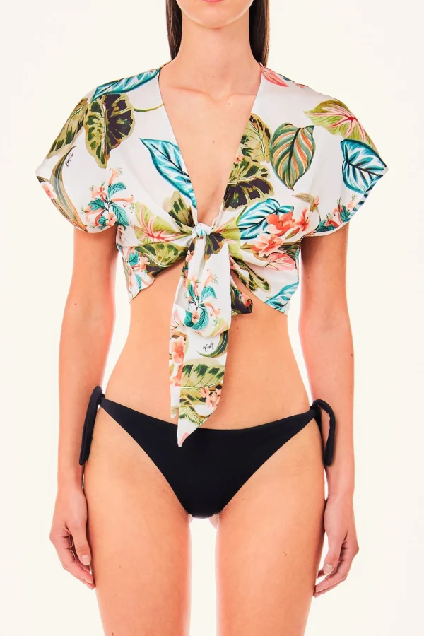 Outlet Top con fantasia tropicale Donna Maglie