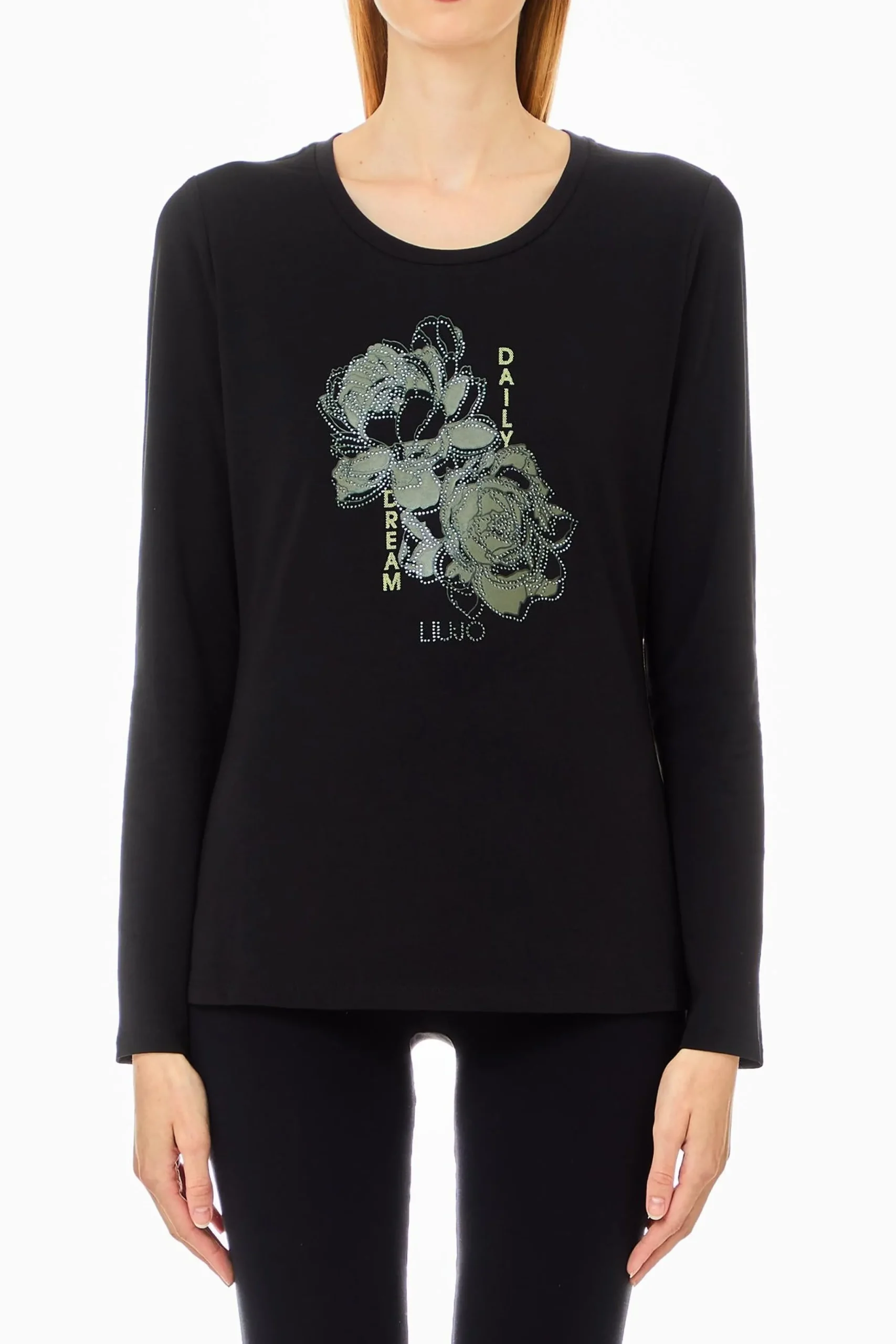 tshirt_a_maniche_lunghe_c_0.webp Discount T-shirt a maniche lunghe con logo decorato di Donna Felpe
