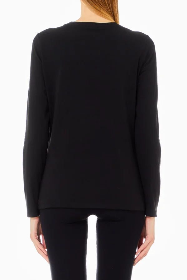 Discount T-shirt a maniche lunghe con logo decorato di Donna Felpe