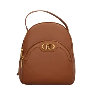 Fashion Zaino da donna in ecopelle con logo e tasca frontale Donna Zaini