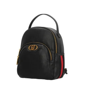 Fashion Zaino da donna in ecopelle con logo e tasca frontale Donna Zaini