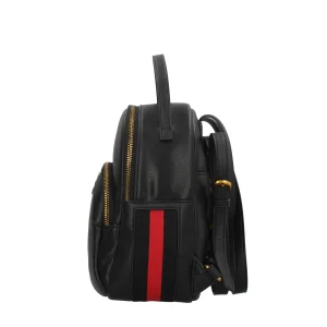 Fashion Zaino da donna in ecopelle con logo e tasca frontale Donna Zaini